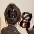 Lazy old money style gripper for women fall and winternew arrival enlarged and widened horizontal clip classy sense retro leopard print hair clip headwear