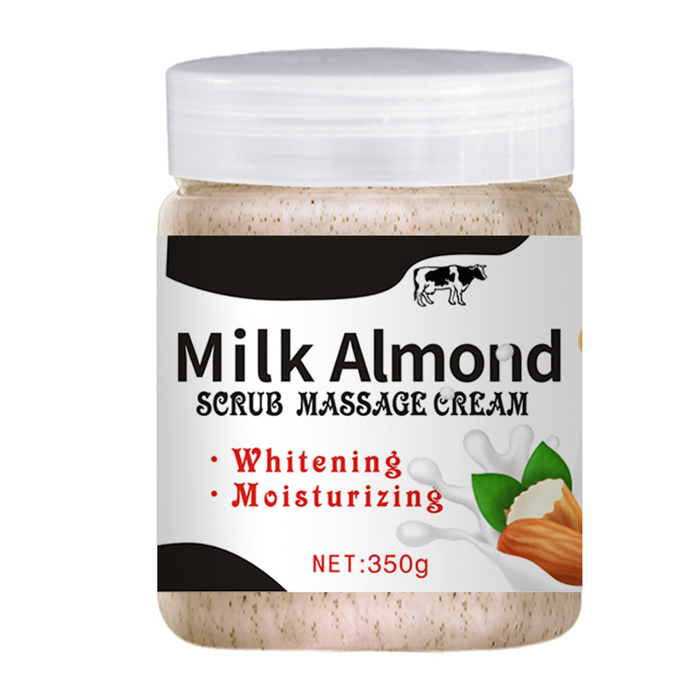 rose facial & body scrub - milk & almond cleansing exfoliating bath scrub & massage cream 350g