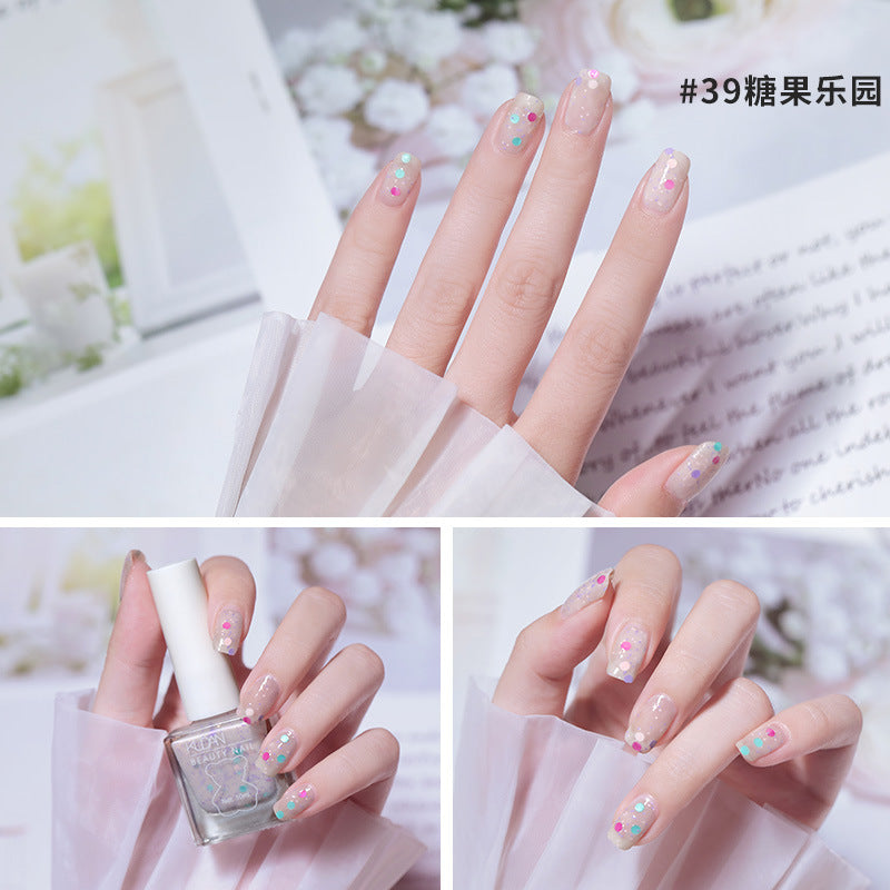 Ice-through nail polish, no-bake cool dan, new arrival, long-lasting, quick-drying jelly, transparent nude, oily, non-tearable nail polish