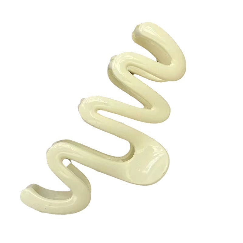 Wavy shark clip dopamine gripper large classy candy color clip sense hair clip water ripple headwear