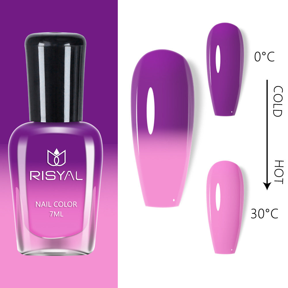 Risyal color-changing nail polish 7ml - no bake, quick dry, peel-off, wholesale, cross-border exclusive, gradient nail polish