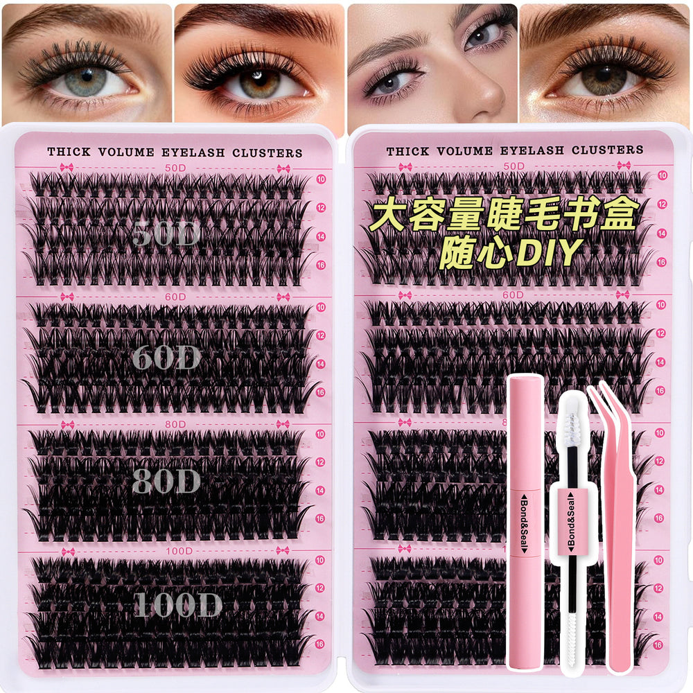 Segmented false eyelashes suit cross-border 40p50p clustered european and american eyelashes extension lashes kit set