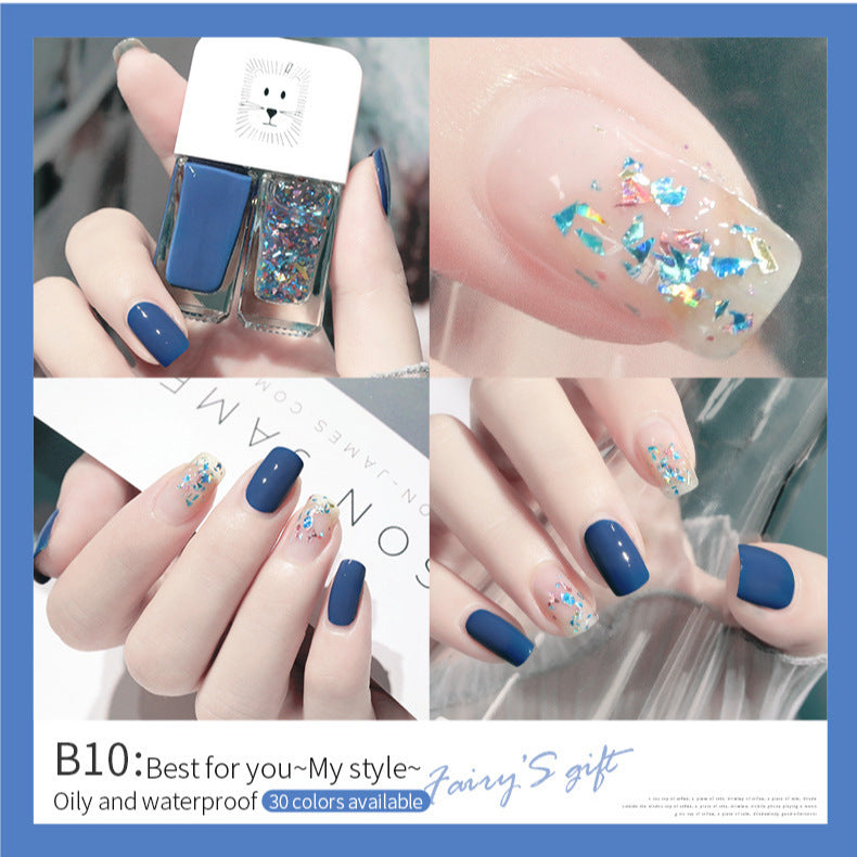 Live douyin popular nail polish set japanese style no-bake nail polish set sequin long-lasting twin nail polish