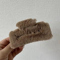2024fall and winternew arrivalstuffed gripper square fur clip easiest for matchcute hair clip women's back head hair accessories