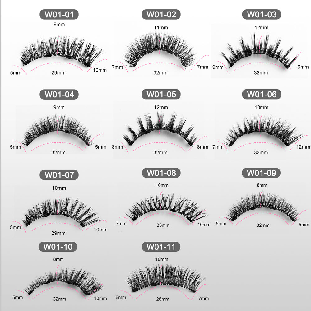 New magnetic false eyelashes for export - aliexpress hot seller, 2-pair set, barbie-style pointed tips, easy-apply kit, factory wholesale