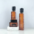 Ready-to-ship cosmetic glass bottle set packaging, including 120ml lotion/serum glass bottles and 50g cream jars, direct from the manufacturer