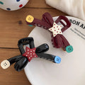 Interesting contrast color polka dot star button clip large bows shark clip half-tied hair clip hair volume hair clip