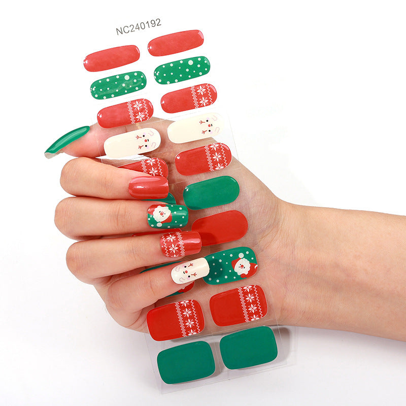 Zhengxiang custom gel nail art stickers french onion powder uv light hardening nail stickers semi-cured christmas wholesale