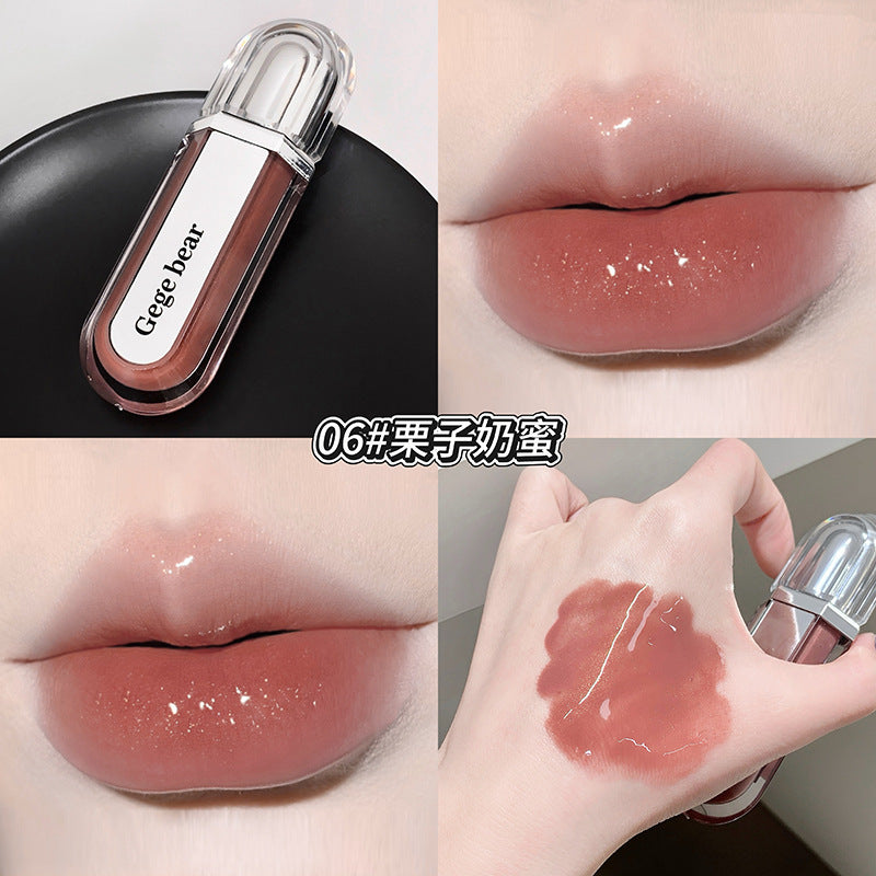 Gege bear hydrating & moisturizing lip gloss - transfer-proof, long-lasting, brightening, and mirror-shine finish