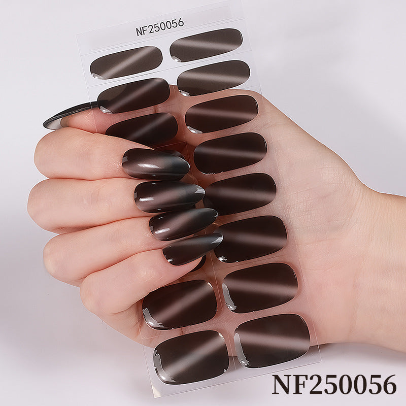 Zhengxiang european and american leopard print gel manicure stickers waterproof cross-border french semi-cured nail stickers uv gel nail