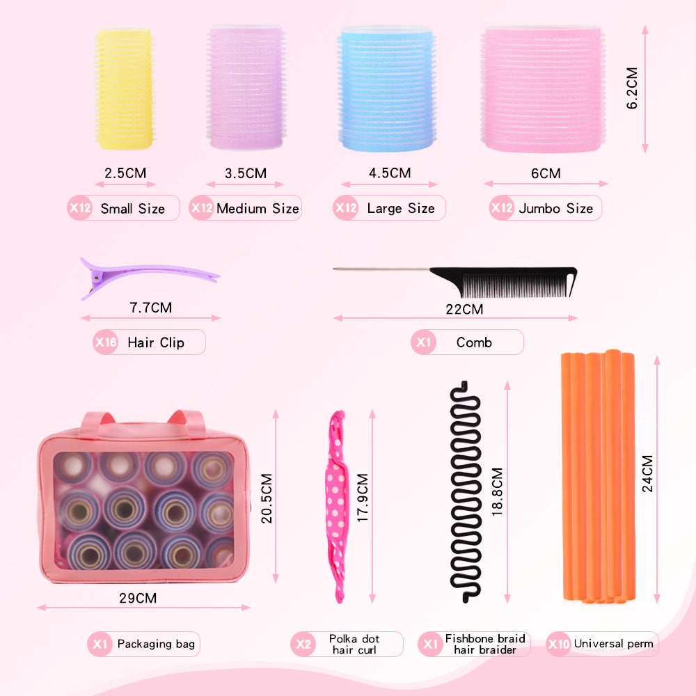 New curling iron set - self-adhesive nylon hair rollers for effortless air bangs and multi-combination styles - perfect for cross-border e-commerce
