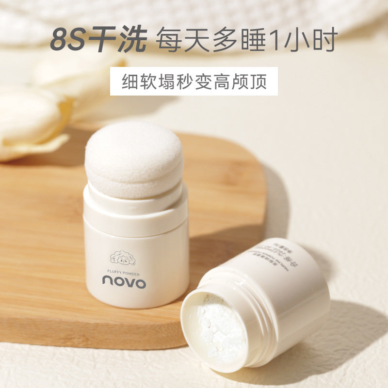 Novo lightweight feather-feel volumizing powder - the ultimate oil control & fluffy hair solution for frizz-free bangs & effortless blowouts (no-rinse dry shampoo powder)