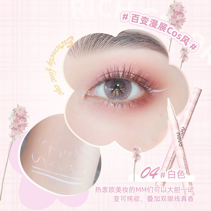 Makeup novo double eyes ultra-fine liquid eyeliner pen waterproof sweat-proof non-smudge lower lashes silkworm eyeliner pen