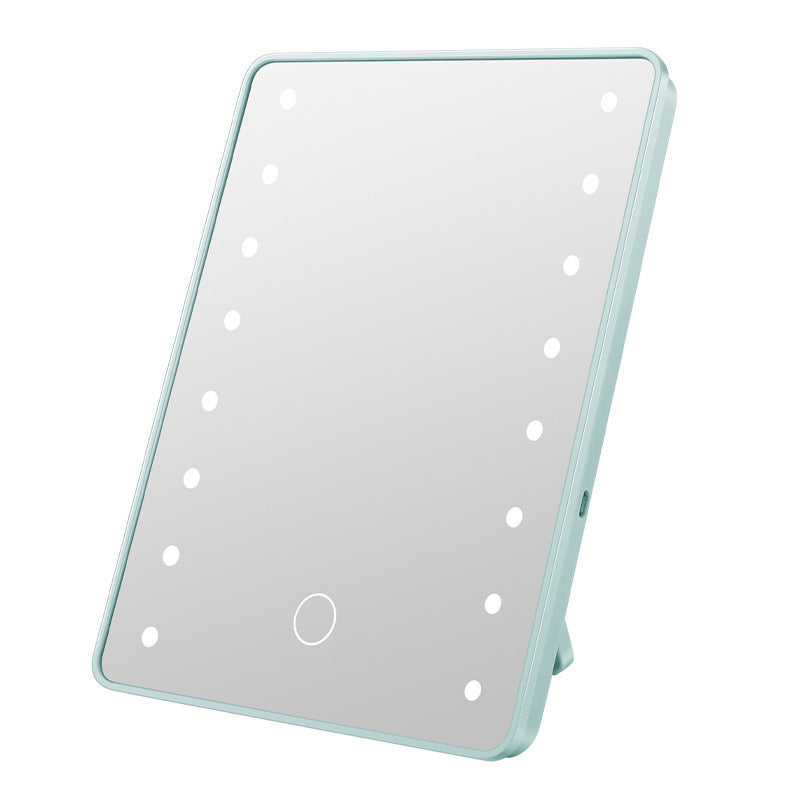 Led makeup mirror with light, desktop home vanity mirror, tabletop sensor folding plastic storage home glass mirror
