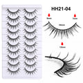 Premium *hard stem false eyelashes - 10 pairs - european & american style - black band - barbie doll/devil eye - dense volume - stage makeup lashes