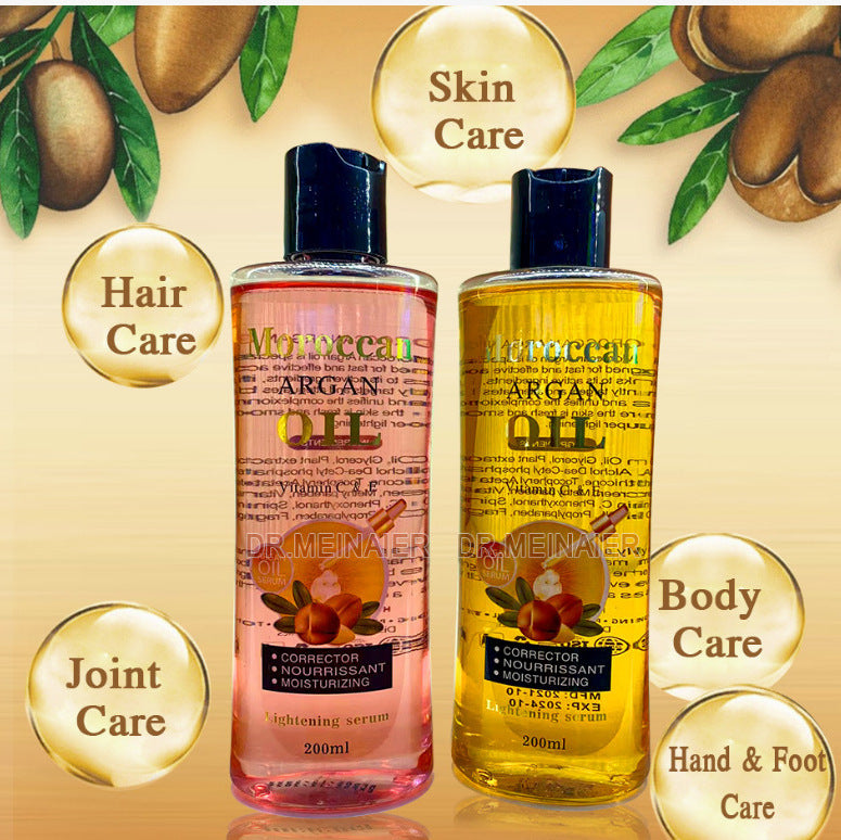 moroccan argan oil - argan oil for face, body, hair, and skin brightening massage oil - export quality 200ml