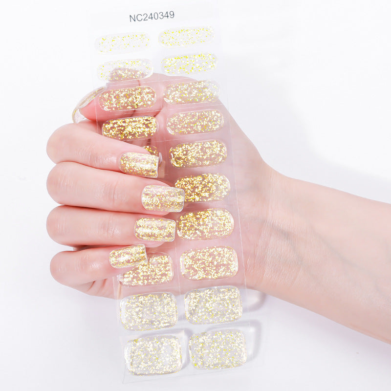 Zhengxiang custom gel nail stickers - waterproof, sparkling cloud brocade uv semi-cured nail art stickers - cross-border e-commerce for us & european amazon