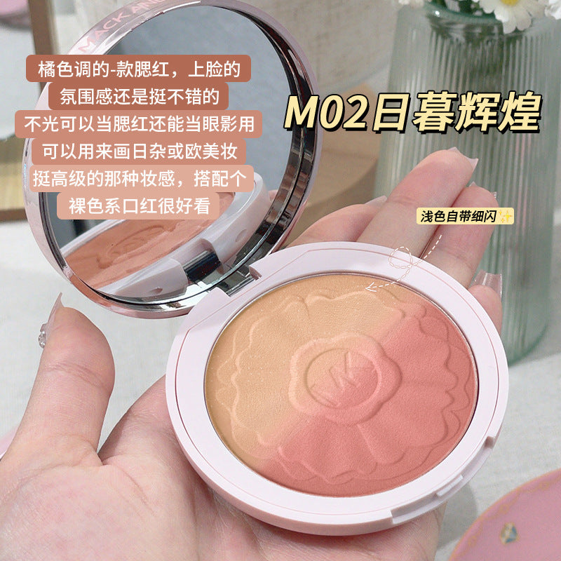 Marco andy's tipsy gradient blush peach whitening sunset golden orange nature nude makeup student party matte rouge