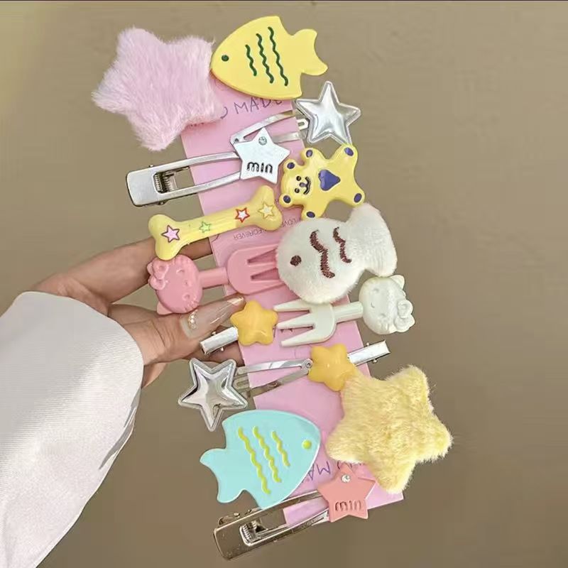 21-piece hair clip set: y2k sweet & cool dopamine metal rhinestone hair accessories for girls - cute hair clips, bang clips, and headbands