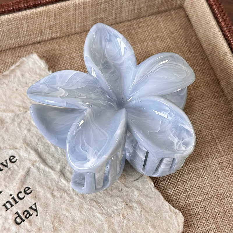 Summer dopamine gradient flower clip half-tied hair clip headwear hair clip women's back of head shark clip classy