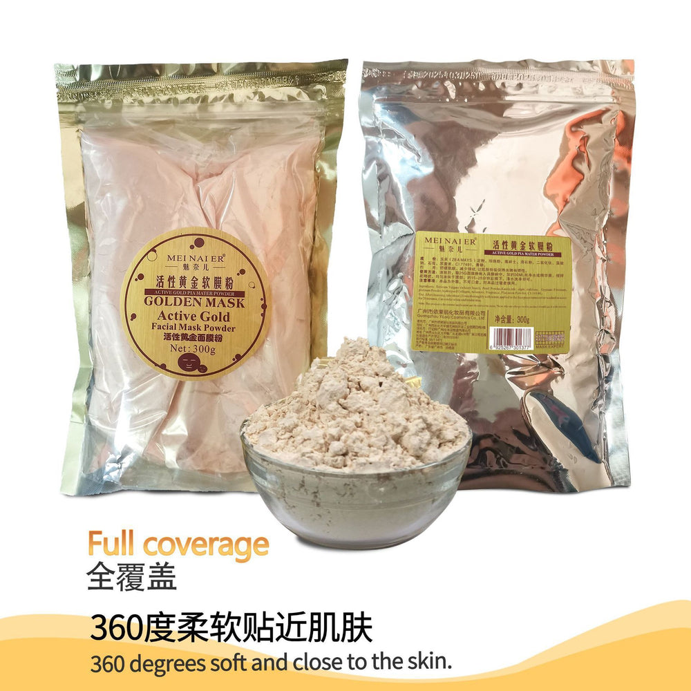 Active gold soft mask powder - fades acne scars, hydrates, moisturizes, firms, and nourishes skin - wholesale for beauty salons