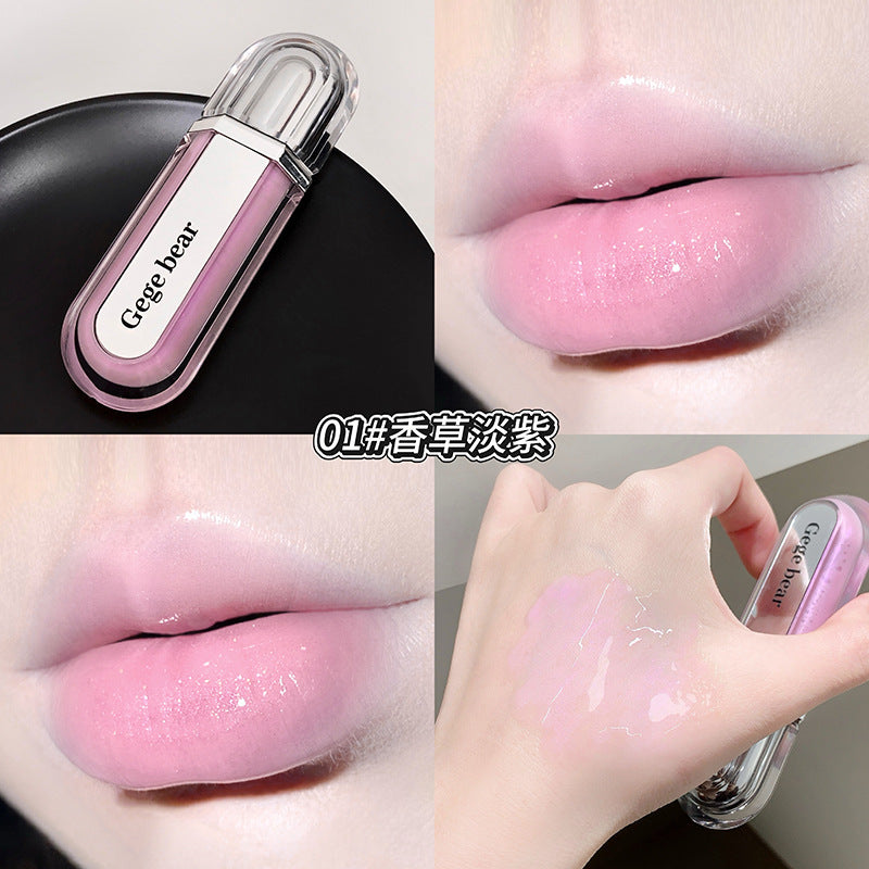 Gege bear hydrating & moisturizing lip gloss - transfer-proof, long-lasting, brightening, and mirror-shine finish