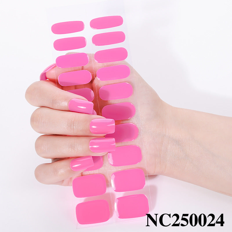 Zhengxiang custom gel nail stickers - waterproof, cross-border, european & american style, solid color nail art stickers, uv light curing, semi-cured nail stickers