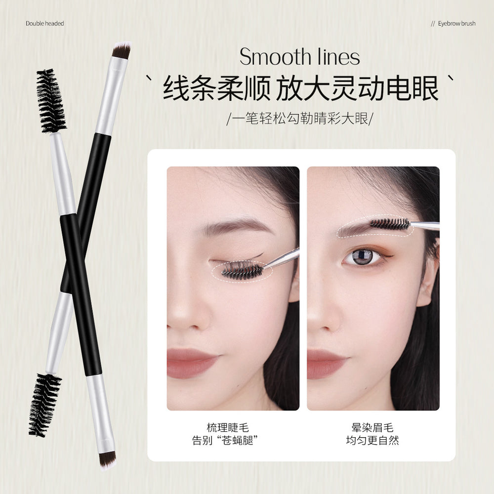 Jonbos double-ended brow brush - 2-in-1 brow shaper & eyelash brush - makeup brush tool