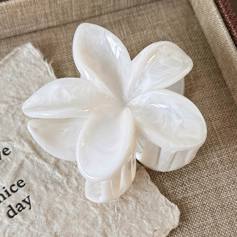 Summer dopamine gradient flower clip half-tied hair clip headwear hair clip women's back of head shark clip classy