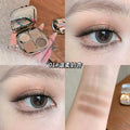 Kakashow light & shadow bear eyeshadow palette - 4 colors: shimmer, fine glitter, matte, waterproof, everyday earth tones