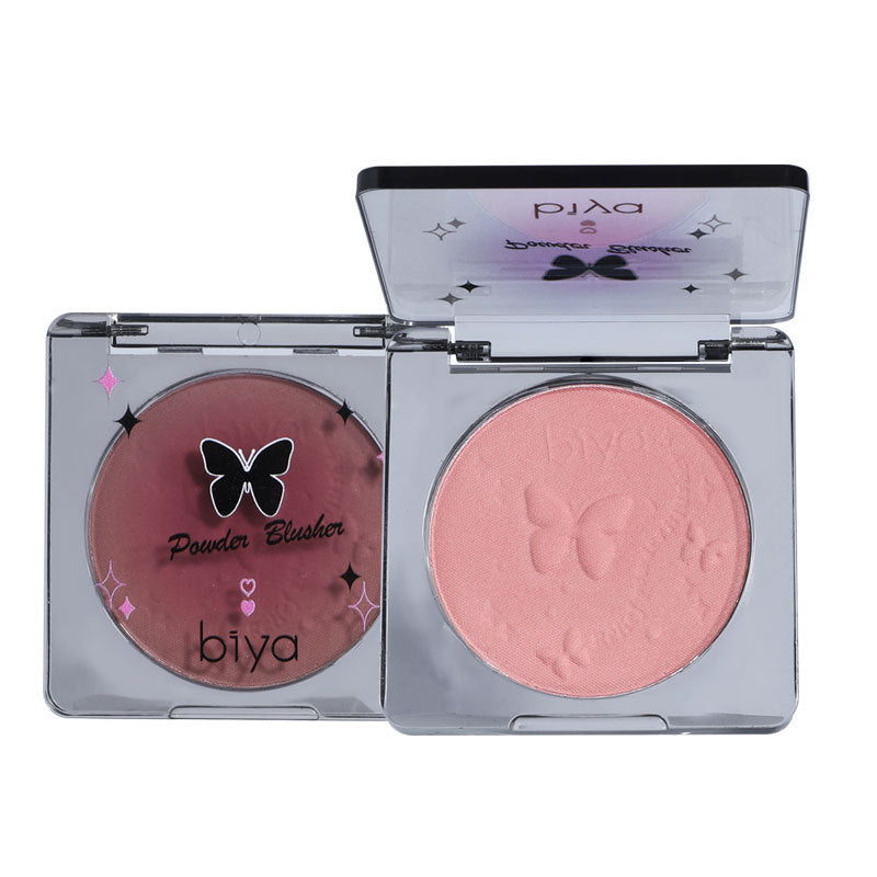 Makeup biya biya clear and slightly tipsy embossed blush for women matte super nature nude makeup contouring low saturation rouge