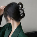 Wavy metal high ponytail gripper large clip headgear hairpin back of head hair shark clip hair gripper hair accessories for women
