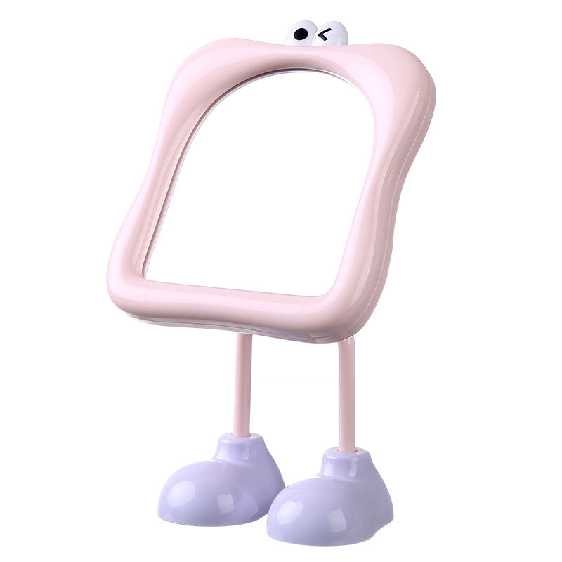 Cosmetic mirror cute desktop portable large eye mirror student dormitory for home plastic storage home mirror