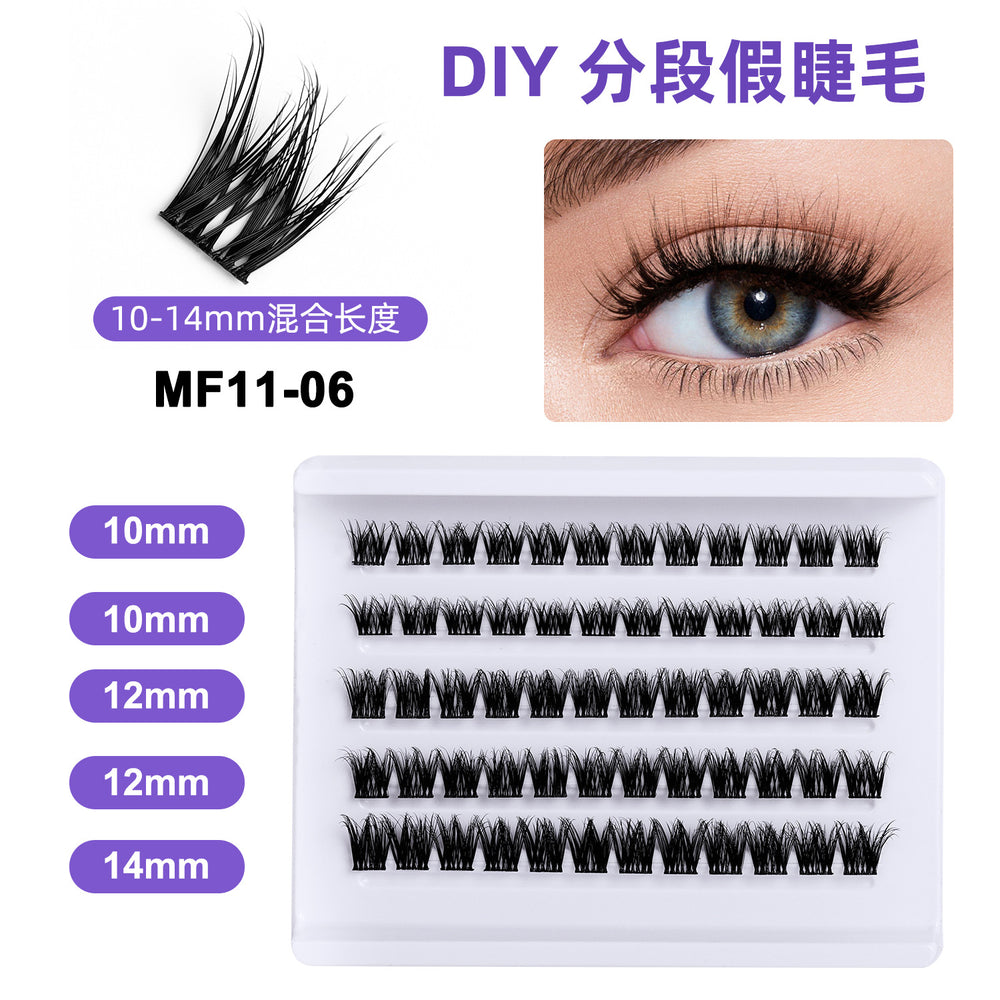 Amazon's hottest fake eyelashes, lightweight segmented 6d baby curved fluffy plush natural thin stem eyelashes