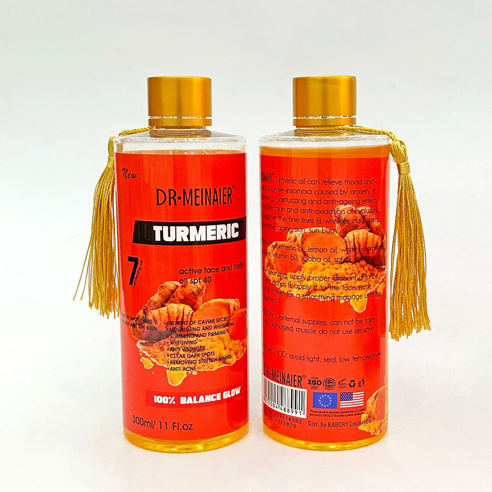 organic turmeric & vitamin c massage oil 300ml - facial & body spa moisturizing massage oil - wholesale for export
