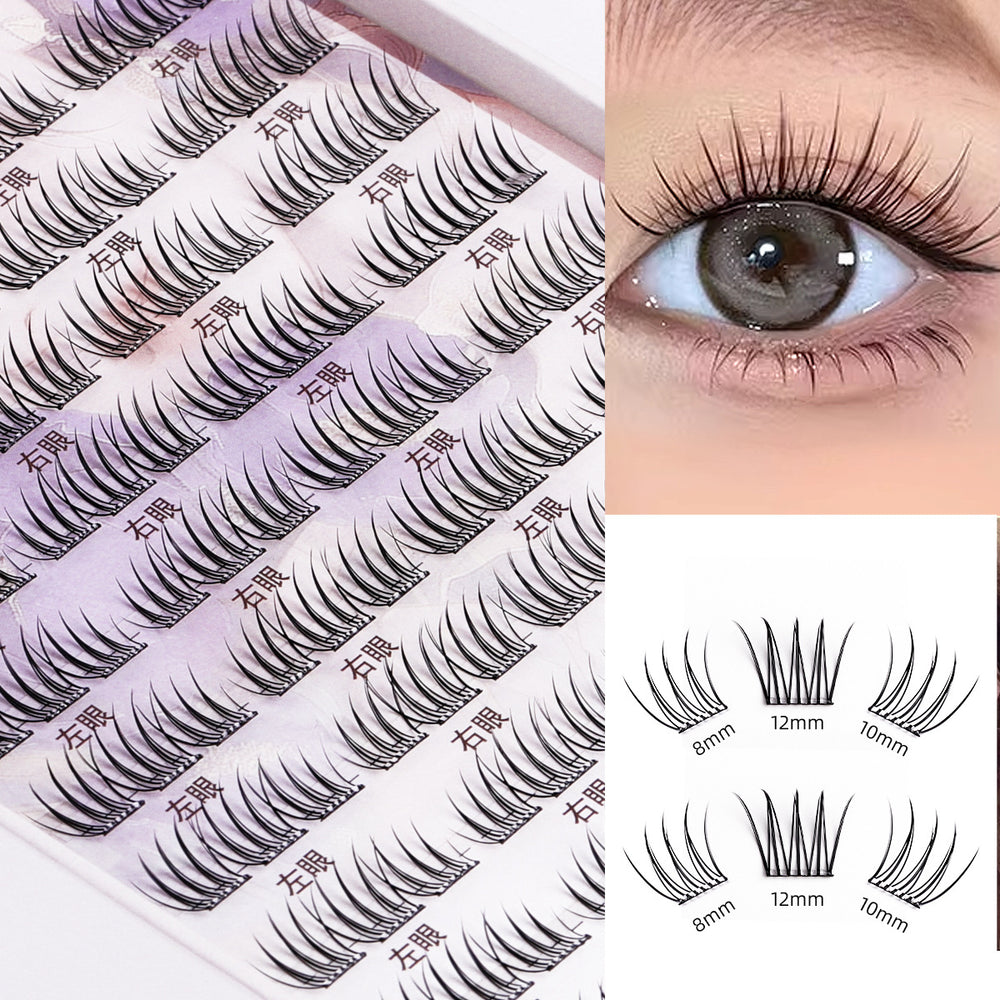 120 clusters segmented glue-free false eyelashes gift box natural artificial korean girl group upper and lower eyelashes factory penglai wholesale