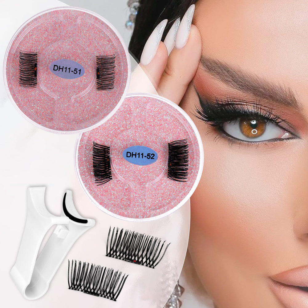 Half-eye magnetic false eyelashes 1 pair cross-border european and american thick eyelashes suit magnetic eyelashes qingdao factory wholesale