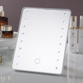 Touch sensor led makeup mirror with light, dorm room storage makeup mirror, high-definition mirror, desktop 360° rotating vanity mirror