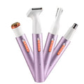 2-in-1 portable aluminum alloy nose hair trimmer electric eyebrow trimmer usb rechargeable women's shaving suit