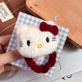 Cute plush kitty hair clip angora red bow hair tie bangs clip cartoon bb clip hair accessories for women