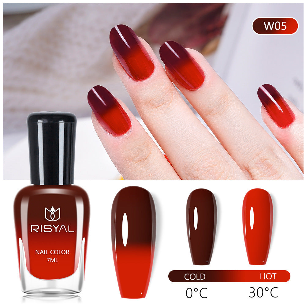 Risyal color-changing nail polish 7ml - no bake, quick dry, peel-off, wholesale, cross-border exclusive, gradient nail polish