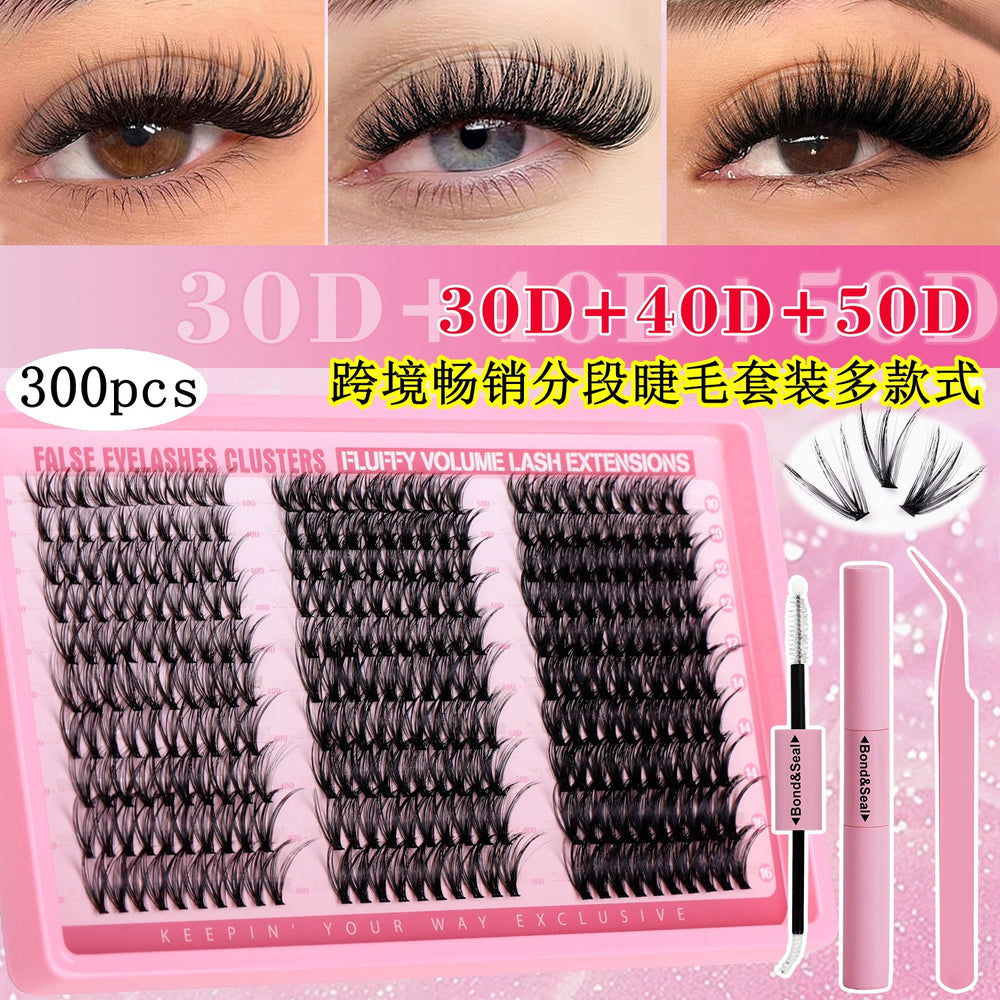 cluster false eyelashes suit european and american style asian thick extended eyelashes bundle combinationcluster lash