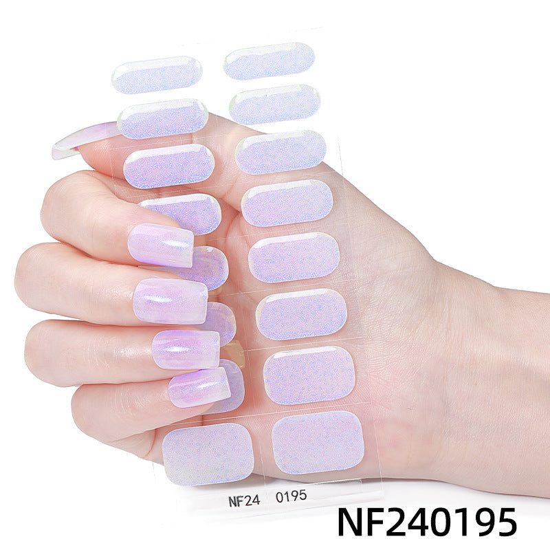 Zhengxiang personalized gel manicure stickers onion powder jumping color nail polish film korean uv photo lamp hardening semi-cured nail stickers