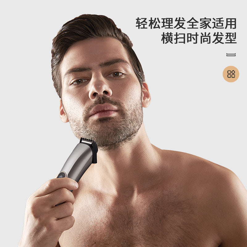 Multifunctional 5-in-1 electric hair clipper, waterproof digital display hair trimmer, men's grooming kit, waterproof digital display trimmer