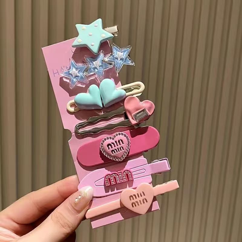 21-piece hair clip set: y2k sweet & cool dopamine metal rhinestone hair accessories for girls - cute hair clips, bang clips, and headbands