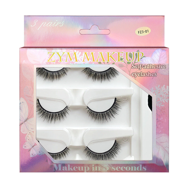 Ready-to-ship, glue-free, self-adhesive false eyelashes from the manufacturer. wholesale multi-pair, one-piece, long and slender black band false eyelashes with adhesive strip for lazy users
