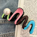 [contrast color wavy beige-10.5cm]