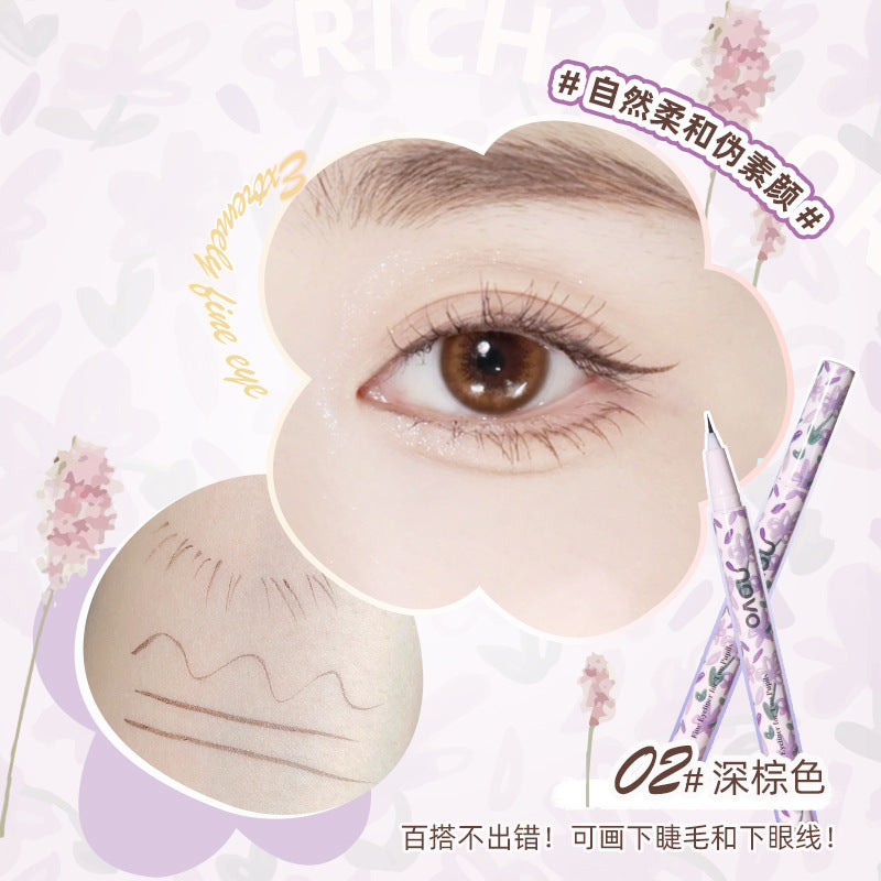 Makeup novo double eyes ultra-fine liquid eyeliner pen waterproof sweat-proof non-smudge lower lashes silkworm eyeliner pen
