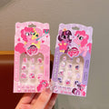 Kids' cartoon my little pony press-on nails, removable princess nail stickers, non-toxic and odorless, girl's nail art
