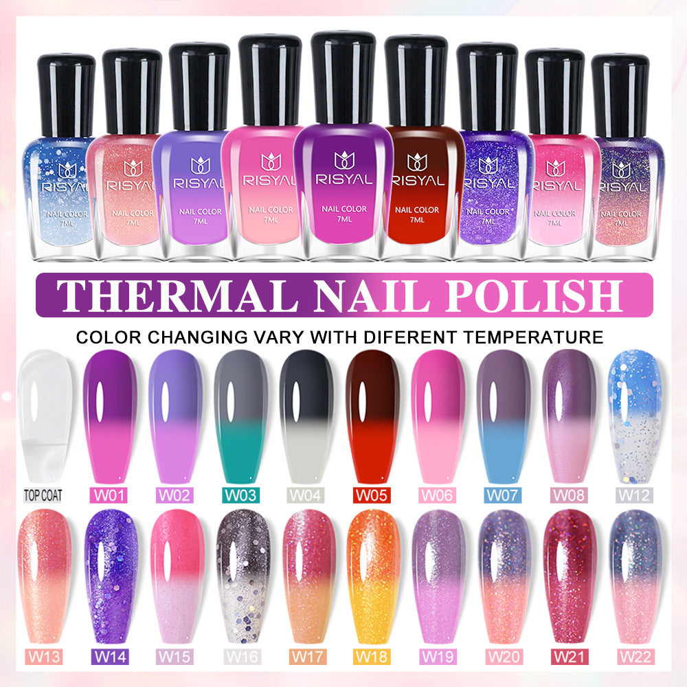 Risyal color-changing nail polish 7ml - no bake, quick dry, peel-off, wholesale, cross-border exclusive, gradient nail polish